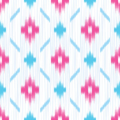 seamless pattern design in ikat style for fabric printing