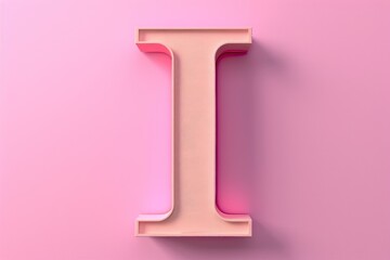 3D Letter I with Pink Gradient Background