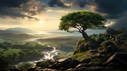Fototapeta premium beautiful nature landscape panoramic photo