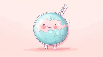 A cute, cartoonish globe character with a happy face, ideal for educational and creative designs.