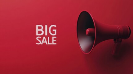 Red megaphone with "BIG SALE" text on red background.