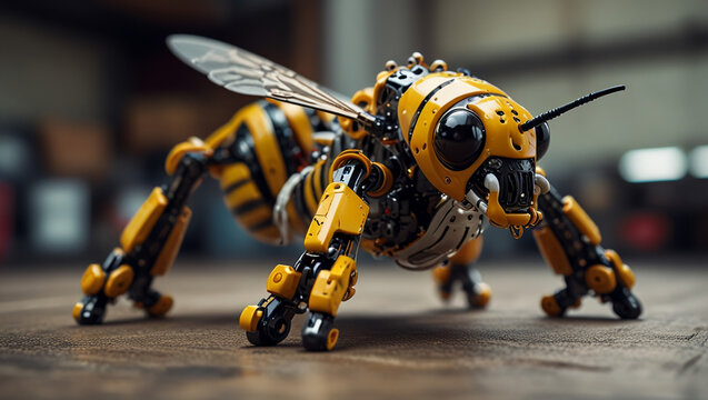 monster bee robot illustration