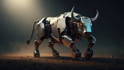 Fototapeta premium bull robot illustration