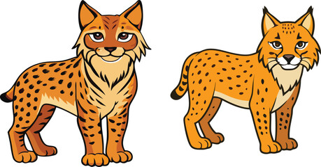 bobcat silhouette vector illustration 