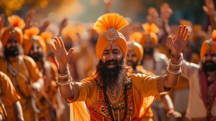 Baisakhi festival with traditional Punjabi dances, vibrant processions