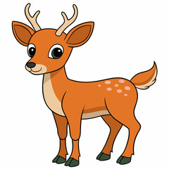 Beer isolated on white,  deer  vector illustration, animal vector art,  deer  silhouette,  pet vector icon, deer  cartoon line art, eps