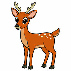 Beer isolated on white,  deer  vector illustration, animal vector art,  deer  silhouette,  pet vector icon, deer  cartoon line art, eps