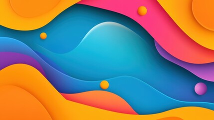 Fototapeta premium Dive into a vibrant world with this 3D fluid wave design, bursting with color and dynamic movement for a modern touch.
