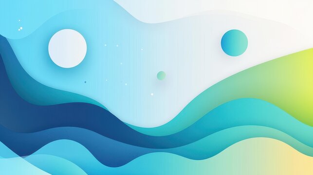 Discover a vibrant blend of blue and green waves in this modern vector illustration, perfect for creative projects.