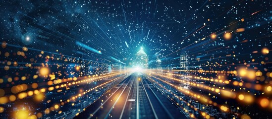 Naklejka premium Cityscape of Lights