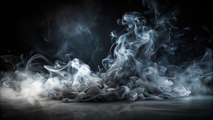 Dramatic dark smoky black background with subtle gradient and soft focus, evoking mystery and luxury, ideal for creative projects and artistic expressions.