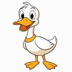 Duck isolated on white, Duck vector illustration, animal vector art, Duck  silhouette,  pet vector icon, Duck cartoon line art, eps