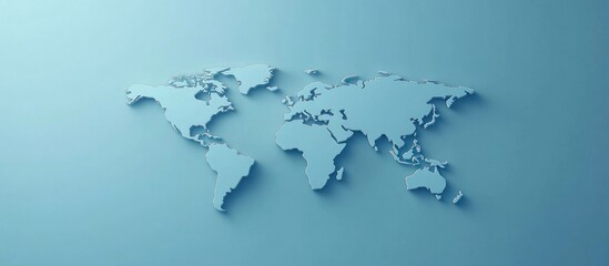 World Map on a Blue Background