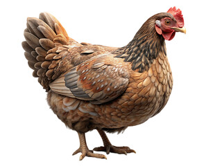 Brown chicken isolated transparent