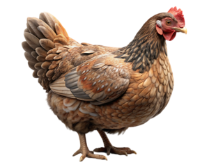 Brown chicken isolated transparent