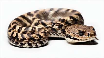 Obraz premium close-up of a potentially harmful object lone rattlesnake on clear backdrop