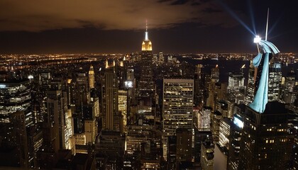 Nighttime City and Upward Stock Trends 21