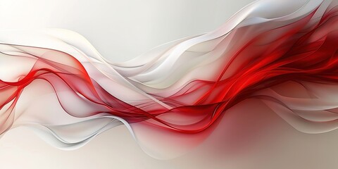 Abstract red and white wave background design.