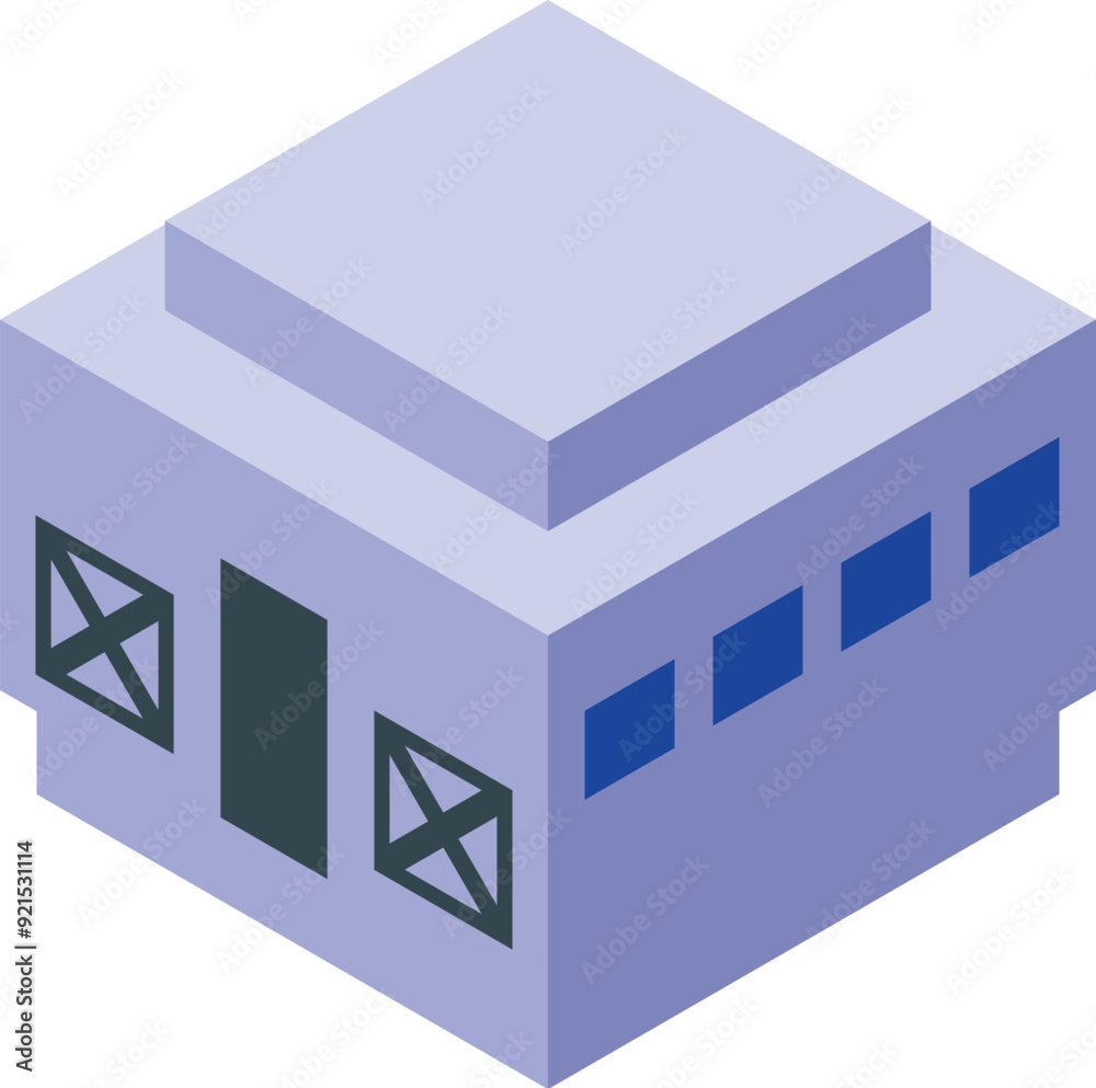 Poster modern building is representing the concept of blockchain technology