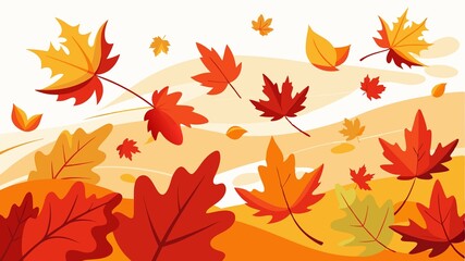 Fototapeta premium The crispness of the air mingles with the rich hues of red and gold. This autumn leaves background evokes a sense of renewal and anticipation for the changing seasons.