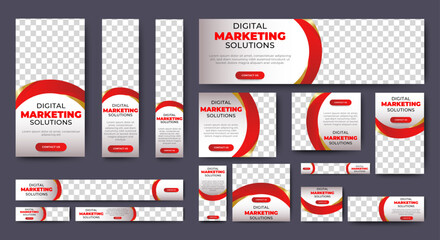 Business Marketing Advertising banner design template. web banner ad layout. vector