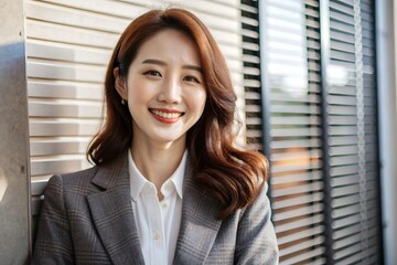 Fototapeta premium Young Businesswoman Smiling Confidently.
