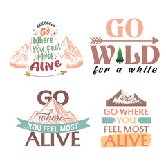 Fototapeta premium Camping Quotes for T shirt Design and Crafting