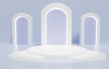 3D Elegant Clean Podium Background with Gates