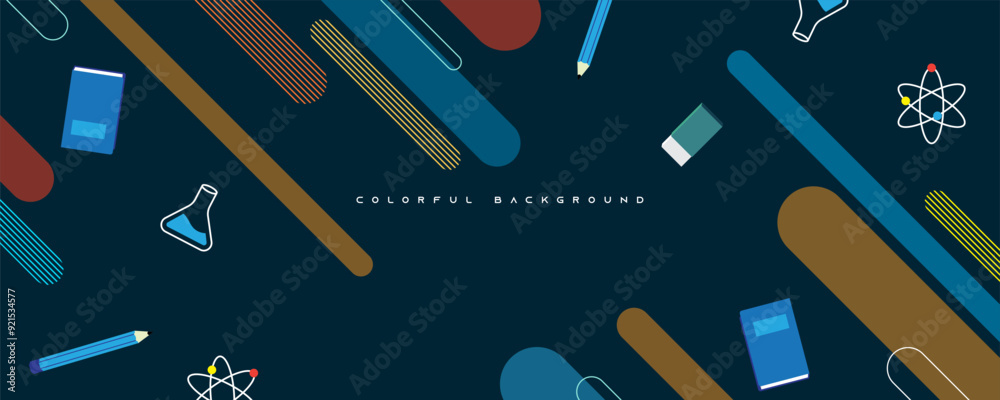 Canvas Prints abstract education background with geometric shape design vector