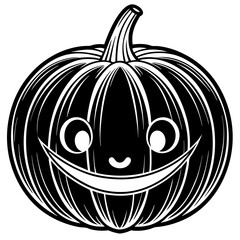 halloween pumpkin face isolated on white, pumpkin vector illustration, Halloween vector art, pumpkin silhouette, halloween pumpkin vector icon, pumpkin cartoon line art, eps