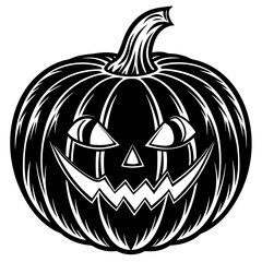 halloween pumpkin face isolated on white, pumpkin vector illustration, Halloween vector art, pumpkin silhouette, halloween pumpkin vector icon, pumpkin cartoon line art, eps