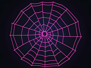 Obraz premium abstract neon Spider web neon icon. Simple icon Elements for Halloween