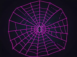 Obraz premium abstract neon Spider web neon icon. Simple icon Elements Halloween