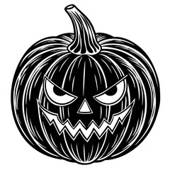 halloween pumpkin face isolated on white, pumpkin vector illustration, Halloween vector art, pumpkin silhouette, halloween pumpkin vector icon, pumpkin cartoon line art, eps