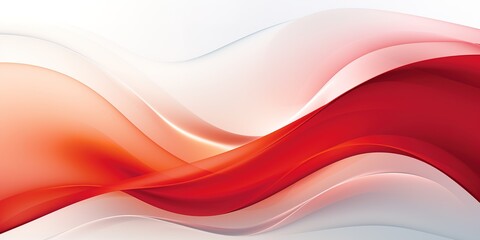 Naklejka premium Abstract red and white waves background.