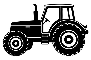 Tractor silhouette vector, old tractor vector silhouette illustration


