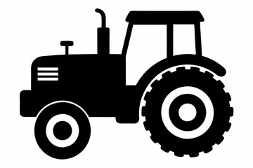 Tractor silhouette vector, old tractor vector silhouette illustration


