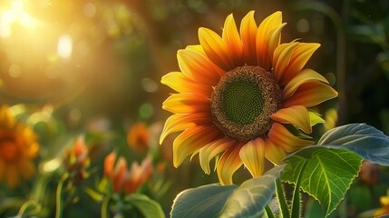 Fototapeta premium Flower Bouquet Rose Sunflower, Flower background, Floral design, Thank you card