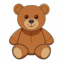 Teddy bear isolated on white, Teddy bear vector illustration, animal vector art, bear silhouette, bear vector icon, teddy bear cartoon line art, eps