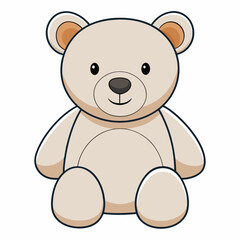 Teddy bear isolated on white, Teddy bear vector illustration, animal vector art, bear silhouette, bear vector icon, teddy bear cartoon line art, eps