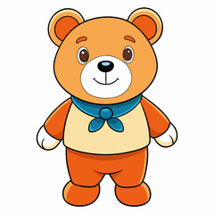 Teddy bear isolated on white, Teddy bear vector illustration, animal vector art, bear silhouette, bear vector icon, teddy bear cartoon line art, eps