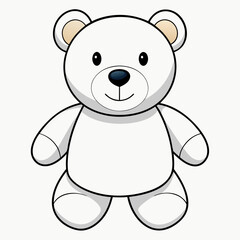 Naklejka premium Teddy bear isolated on white, Teddy bear vector illustration, animal vector art, bear silhouette, bear vector icon, teddy bear cartoon line art, eps