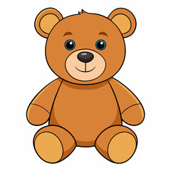 Teddy bear isolated on white, Teddy bear vector illustration, animal vector art, bear silhouette, bear vector icon, teddy bear cartoon line art, eps