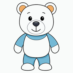 Teddy bear isolated on white, Teddy bear vector illustration, animal vector art, bear silhouette, bear vector icon, teddy bear cartoon line art, eps