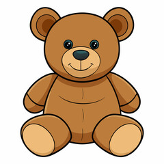 Teddy bear isolated on white, Teddy bear vector illustration, animal vector art, bear silhouette, bear vector icon, teddy bear cartoon line art, eps