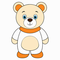 Teddy bear isolated on white, Teddy bear vector illustration, animal vector art, bear silhouette, bear vector icon, teddy bear cartoon line art, eps