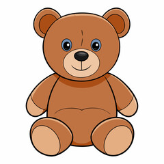 Teddy bear isolated on white, Teddy bear vector illustration, animal vector art, bear silhouette, bear vector icon, teddy bear cartoon line art, eps