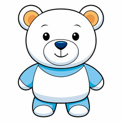 Teddy bear isolated on white, Teddy bear vector illustration, animal vector art, bear silhouette, bear vector icon, teddy bear cartoon line art, eps