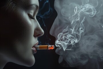 Obraz premium Smoke Patterns Interacting with Pharmaceutical Products Emphasizing the Intersection of Health and Environment