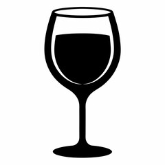 wine glass isolated on white, wine glass vector illustration, cup season wine glass vector art, tee cup silhouette,  glass vector icon, wine glass cartoon line art, eps